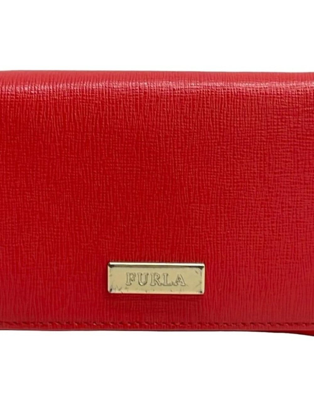 FURLA Red Leather Trifold Wallet